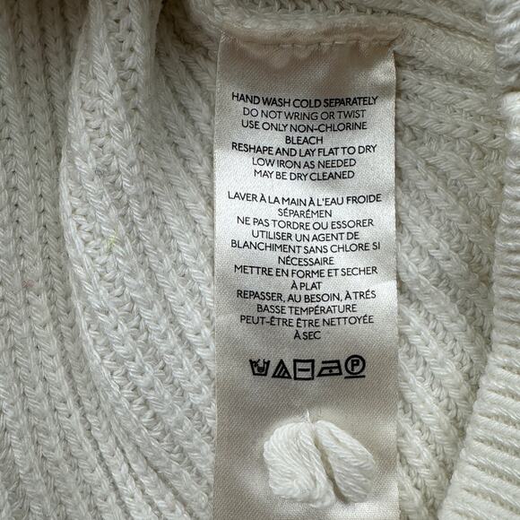 Maeve Anthropologie Sweater Womens Medium Cream Wool Ribbed Neutral Minimalist - Picture 8 of 13